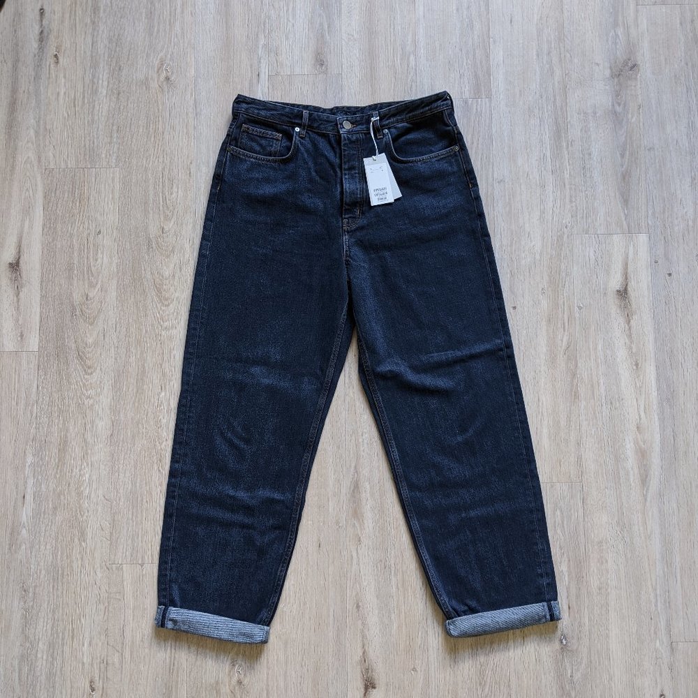 NWT COS Tapered-leg high rise ankle length jeans - Blue black size 32